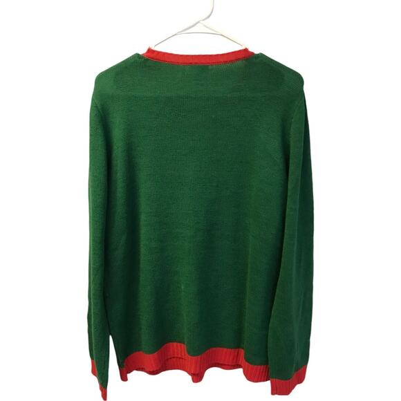Norther Pole L Green Sweater Pullover Subpar Gift Giver Ugly Xmas Sweater - Picture 5 of 7